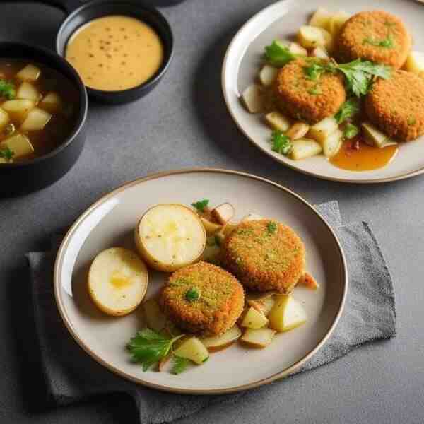 Рубленые котлеты из кальмаров и картофеля